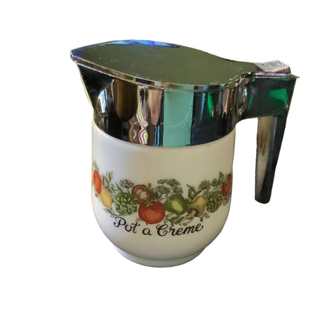 CorningWare "Spice of Life" Pattern Creamer Gemco Accessory Silverstone Lid