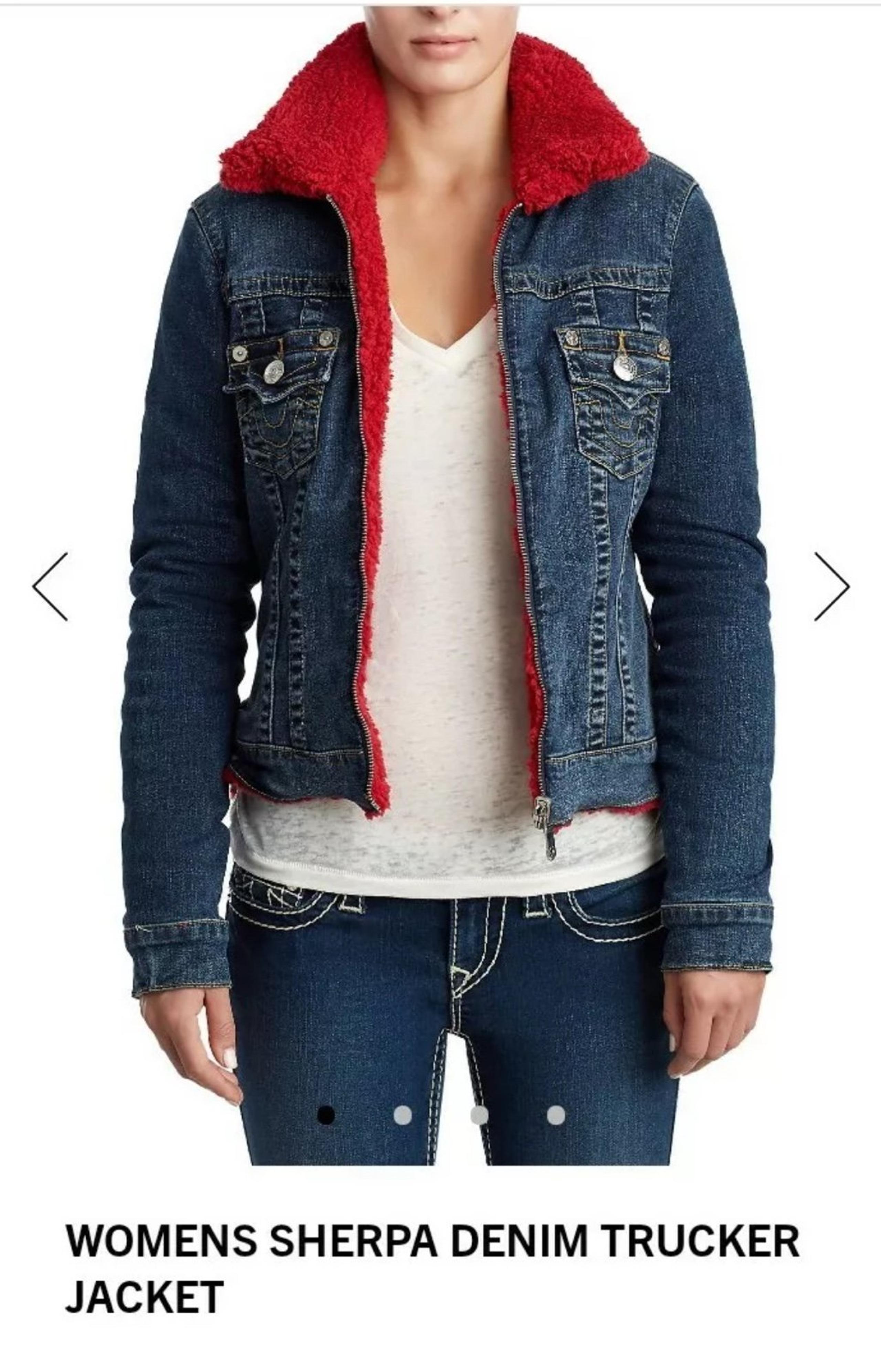 True Religion Women’s Sherpa Trucker Denim Reversible Jean Jacket Size S NWOT