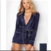 Vs Satin Tie Waist Jacket Classic Navy M