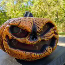 Halloween Scary Rotten Pumpkin Flaming Jack O Lantern