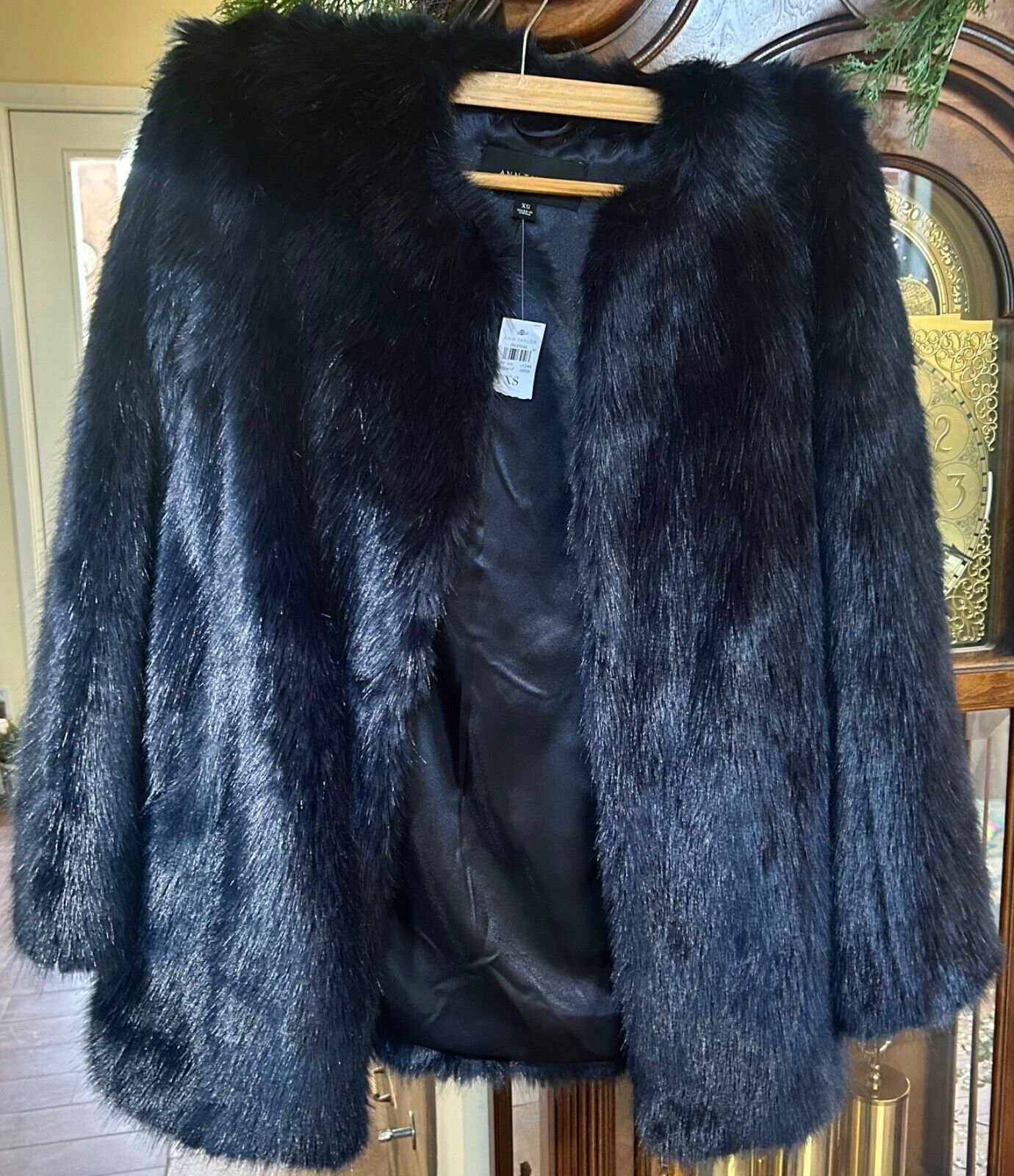 midnight blue fur coat