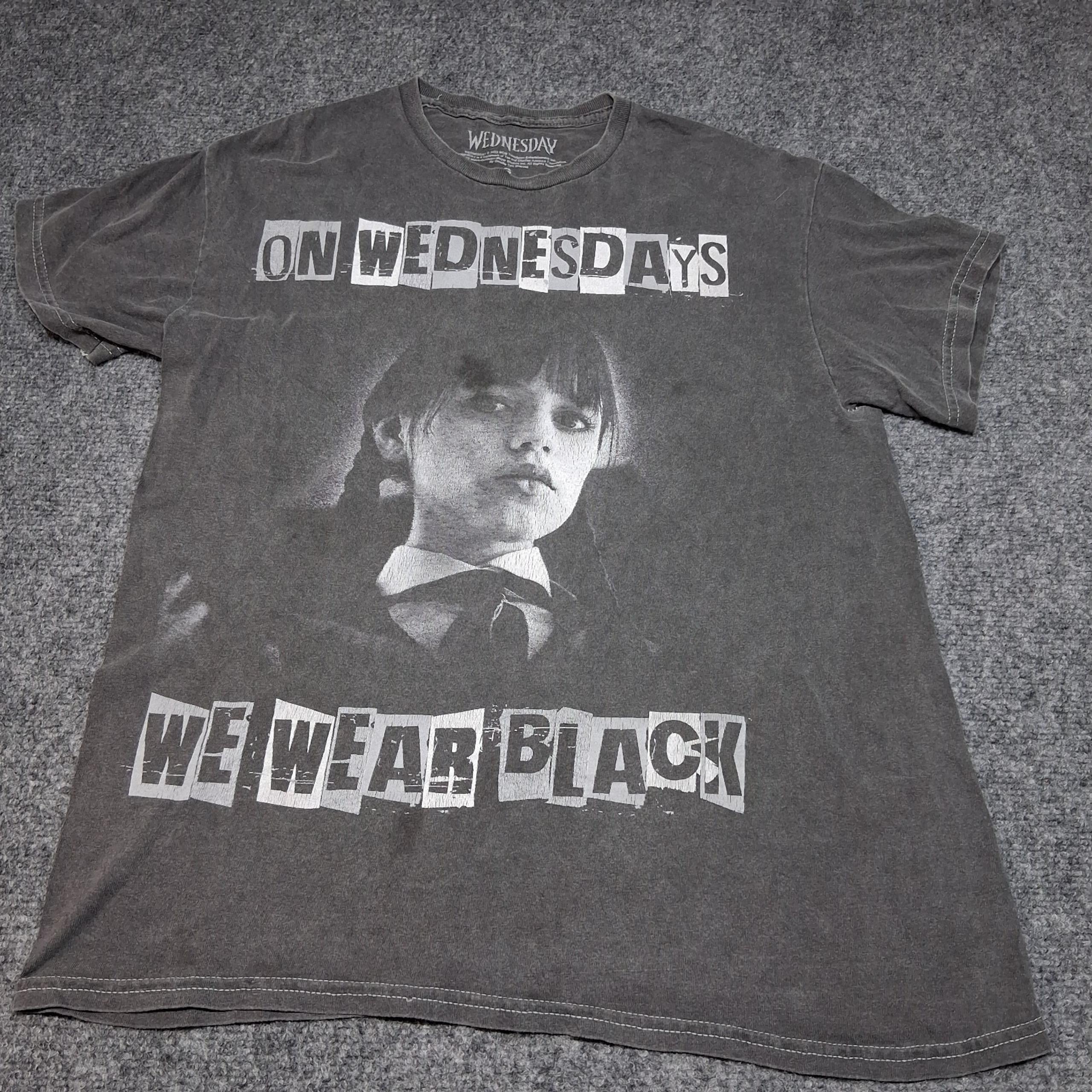 Wednesday Addams Adult Small Black Charcol T-shirt Netflix