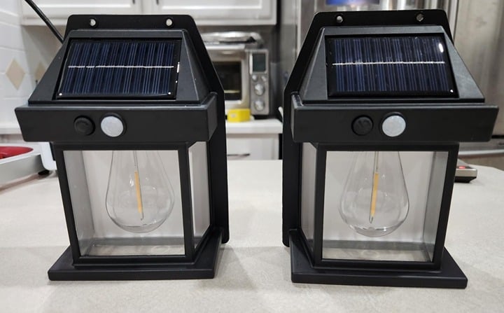 Solar Wall Lights Outdoor, Wireless Dusk to Dawn Porch Lights Fixture, Solar Wal
