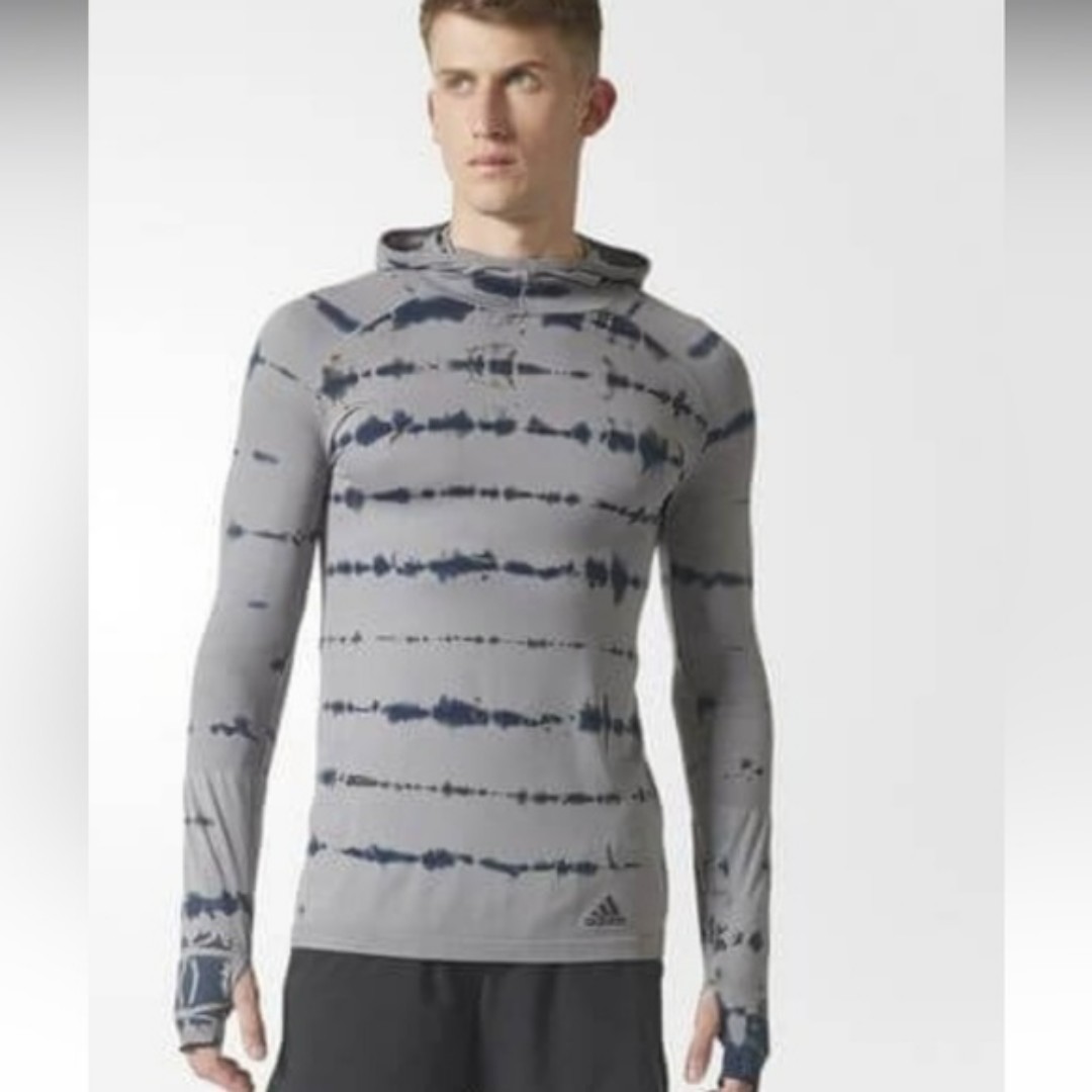 Adidas Primeknit Gray & Black Hoodie Mens Sz M (NEW)