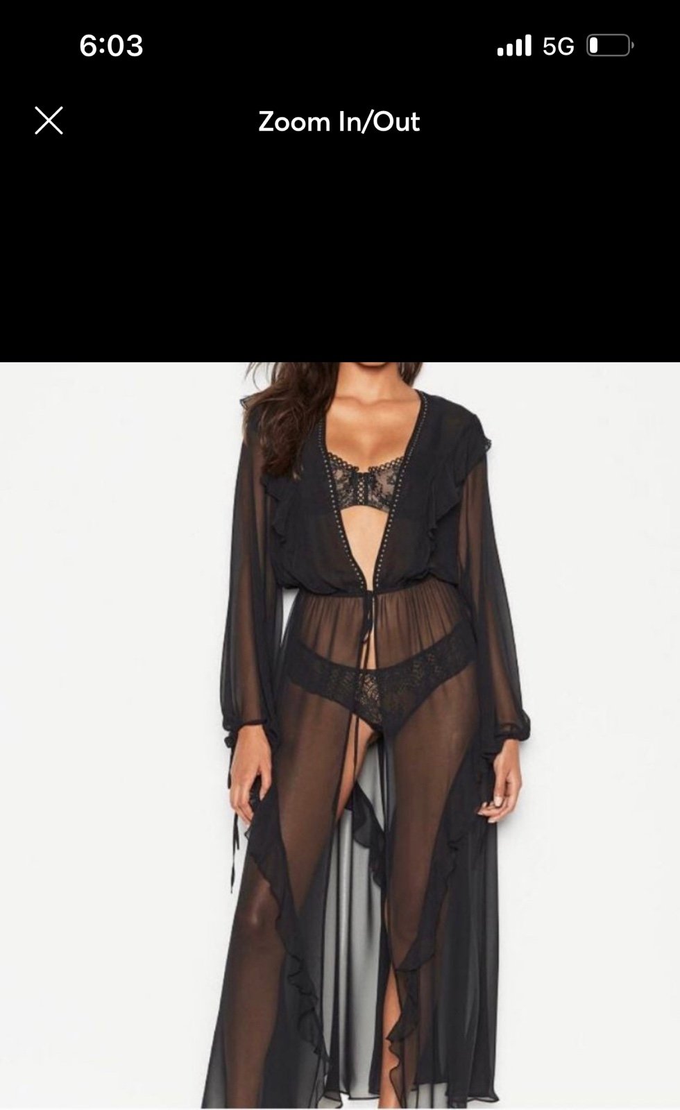 Victoria Secrets ruffle robe M/L very sexy