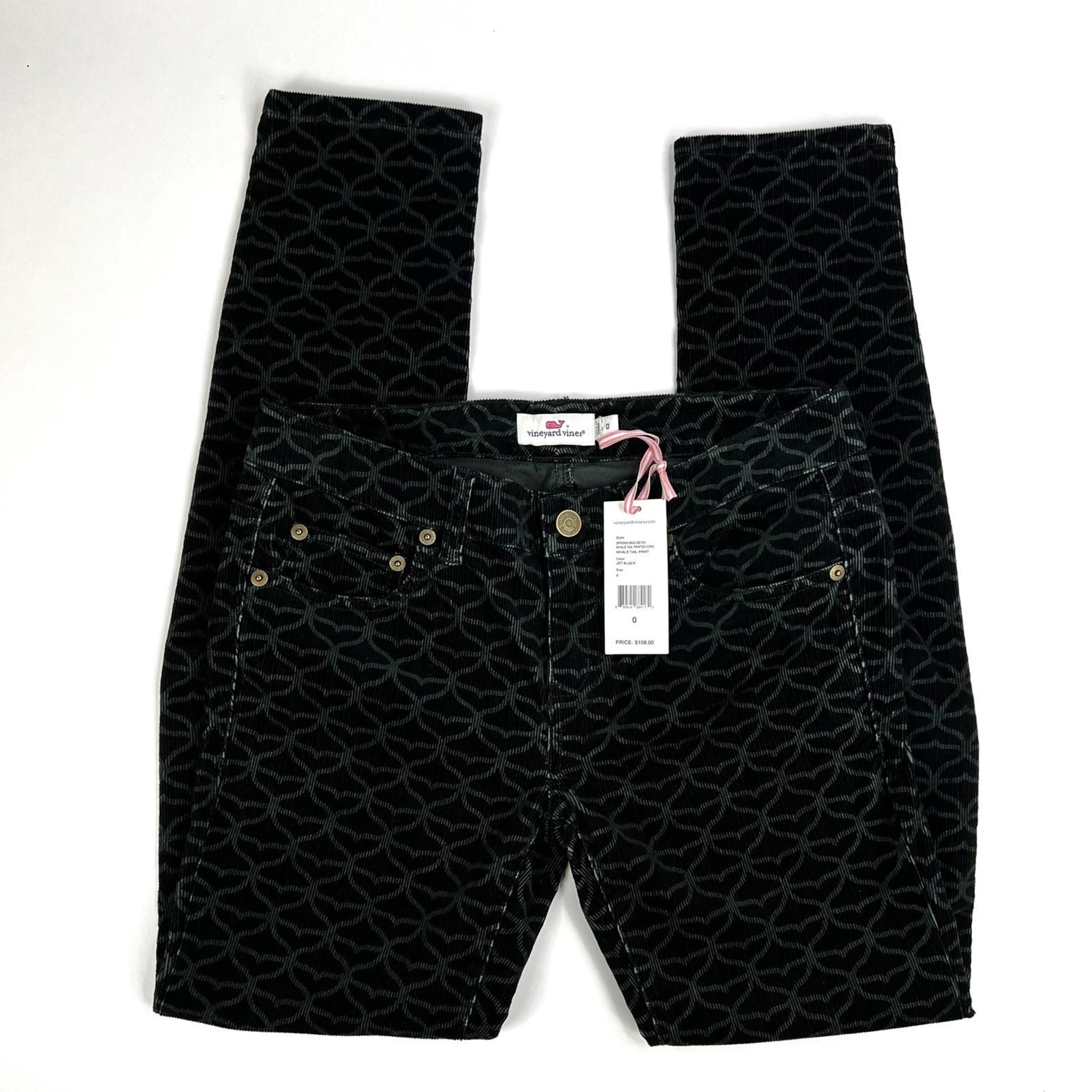 Vineyard Vines Black Whale Tail Corduroy Skinny Jeans