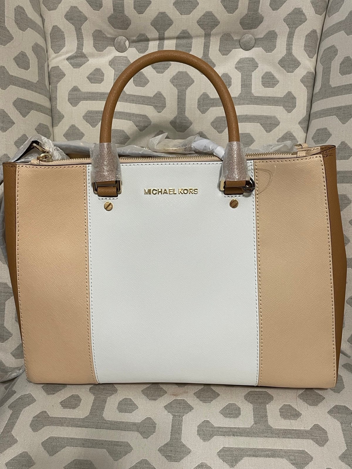 NWT Michael Kors Sutton Center Striped Purse