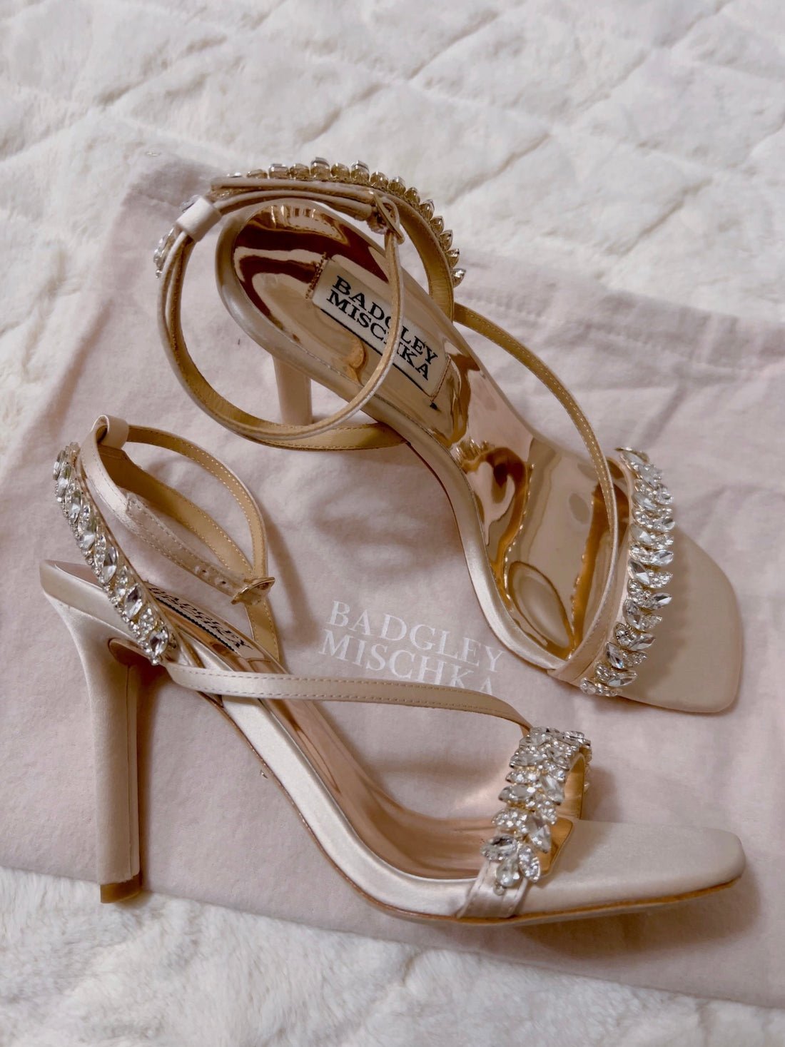 Badgley Mischka Kerry Navette Crystal Strappy Stiletto (255)