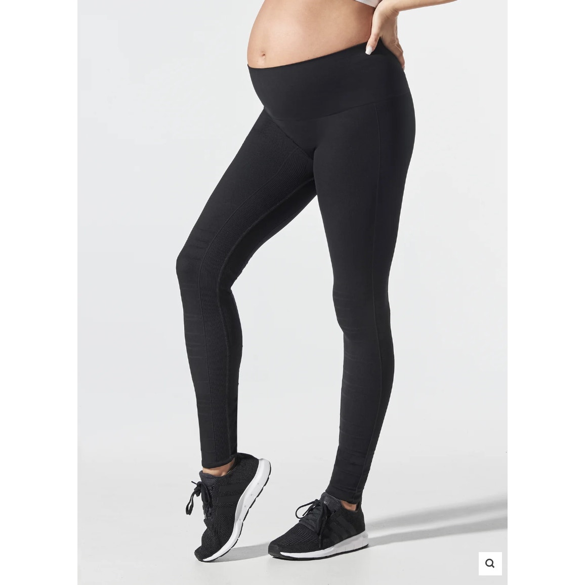 Blanqi Hipster Cuffed Leggings Sport Support Black