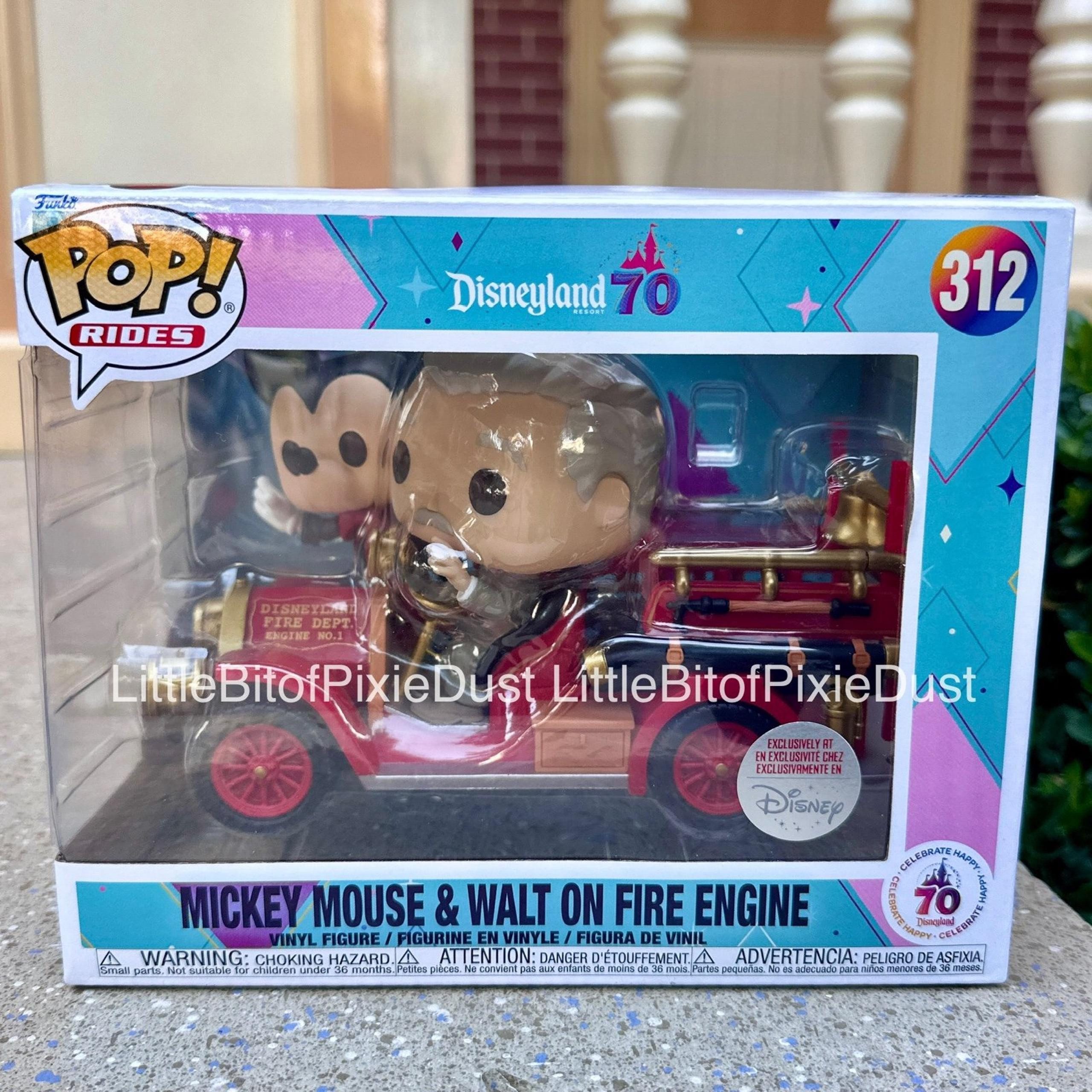 Disneyland 70th Anniversary Celebration Mickey & Walt on Fire Engine Funko Pop