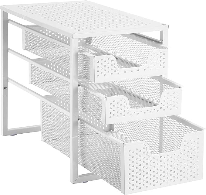 3-Tier Sliding Storage Drawer Cabinet Organizer