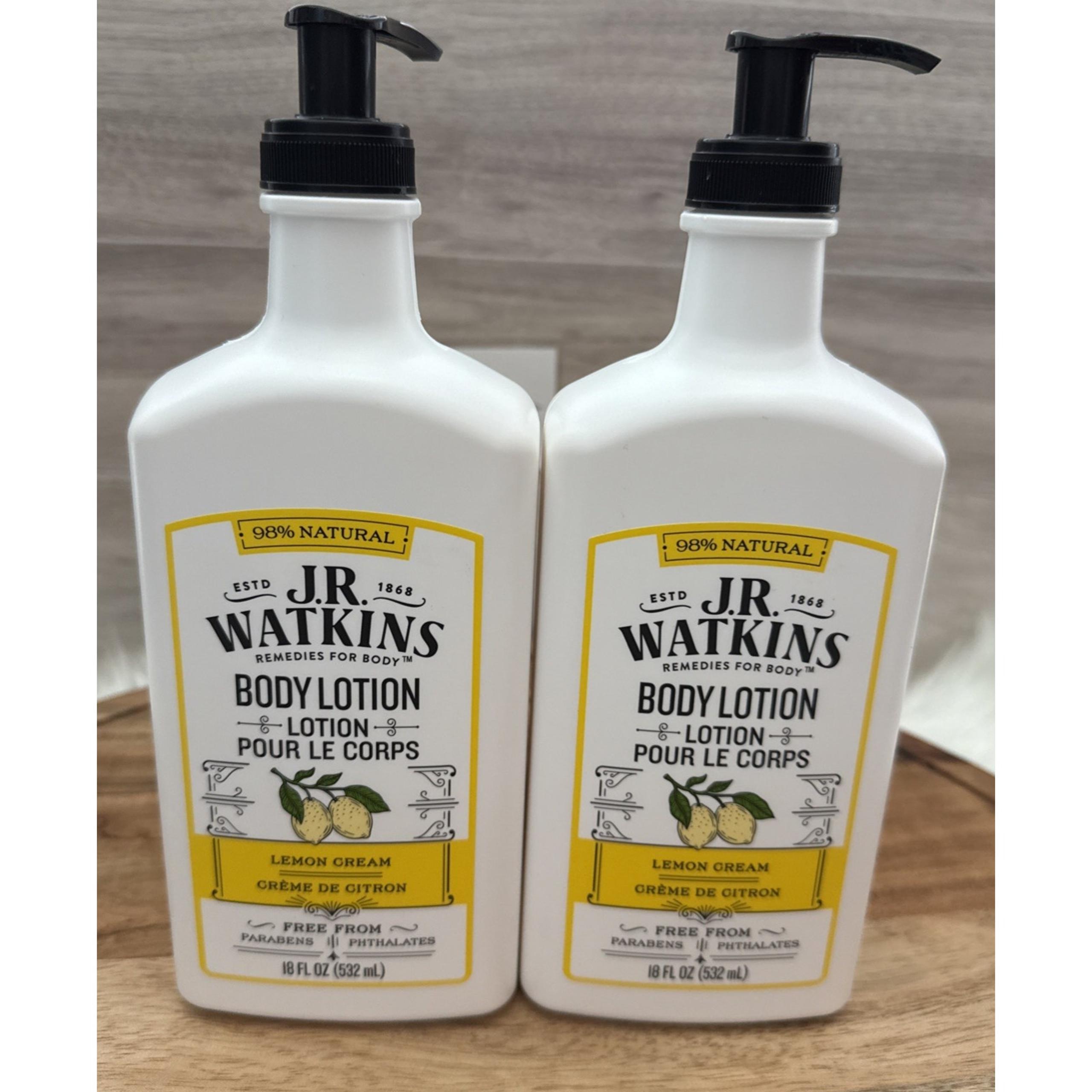 J.R. Watkins Body Lotion Daily -2-Pack -Natural Lemon Cream Scent 18 Oz