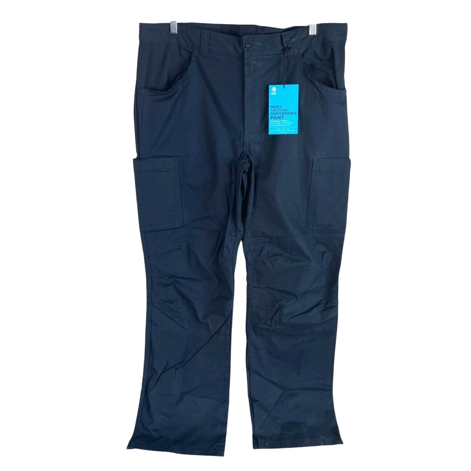 NEW AT&T Mens Tactical Performance Cargo Utility Pants 40x32 Navy Blue Stretch