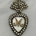 1880’s Antique French Mother of Pearl & Paste Heart Religious Ex-Voto Pendant