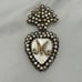 1880’s Antique French Mother of Pearl & Paste Heart Religious Ex-Voto Pendant