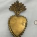 1880’s Antique French Mother of Pearl & Paste Heart Religious Ex-Voto Pendant