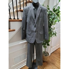 Calvin Klein Men Gray Polyester Long Sleeve Fitted Blazer & Pant 2 Piece Suit L