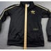 Adidas Originals Chile 20 Track Jacket Small Black Gold Striped Retro Full Zip