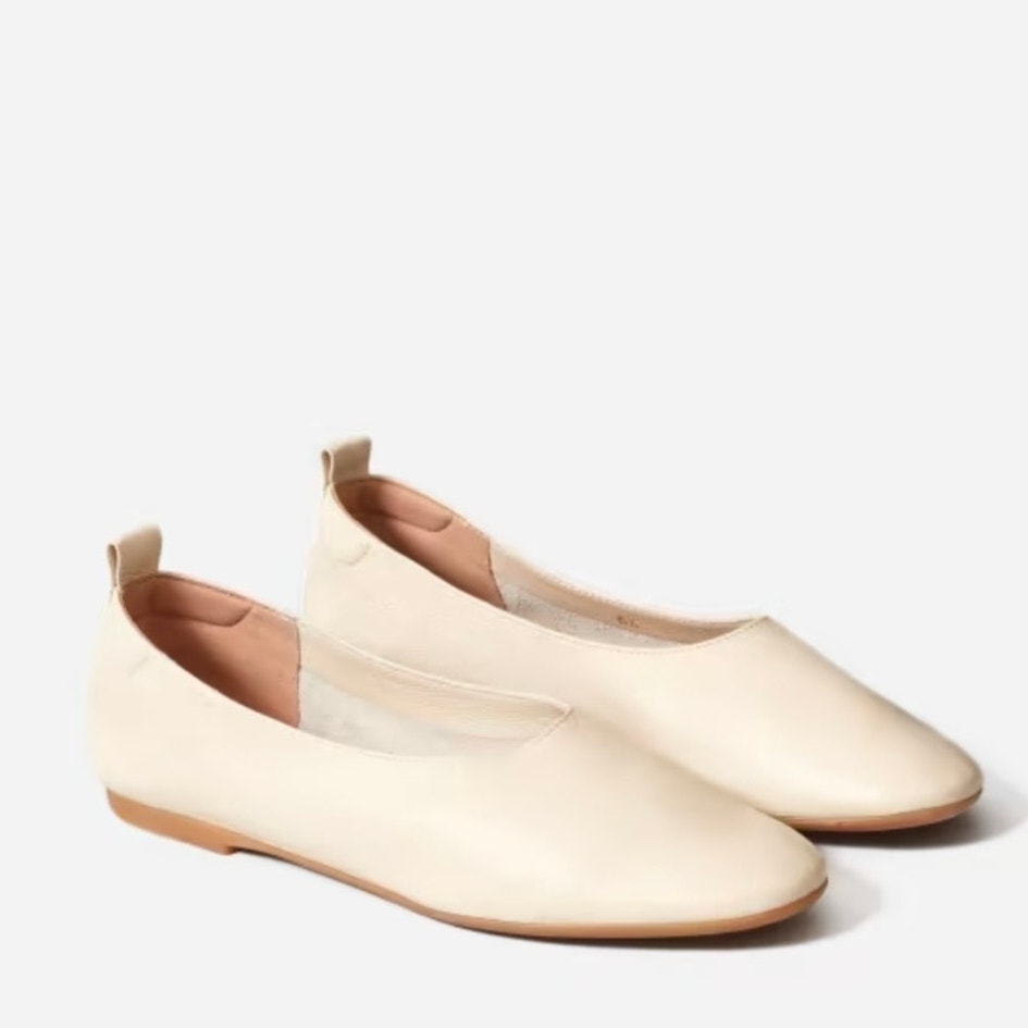 Everlane The Day Glove Flat In Cream Leather Size 10 New