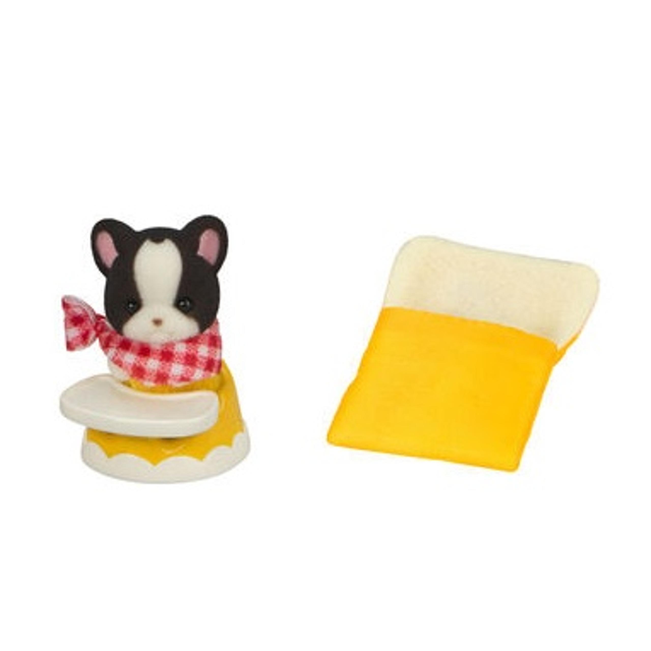 C459-4 Epoch Sylvanian Calico Critter French Bulldog Triplets Outing Baby Yellow