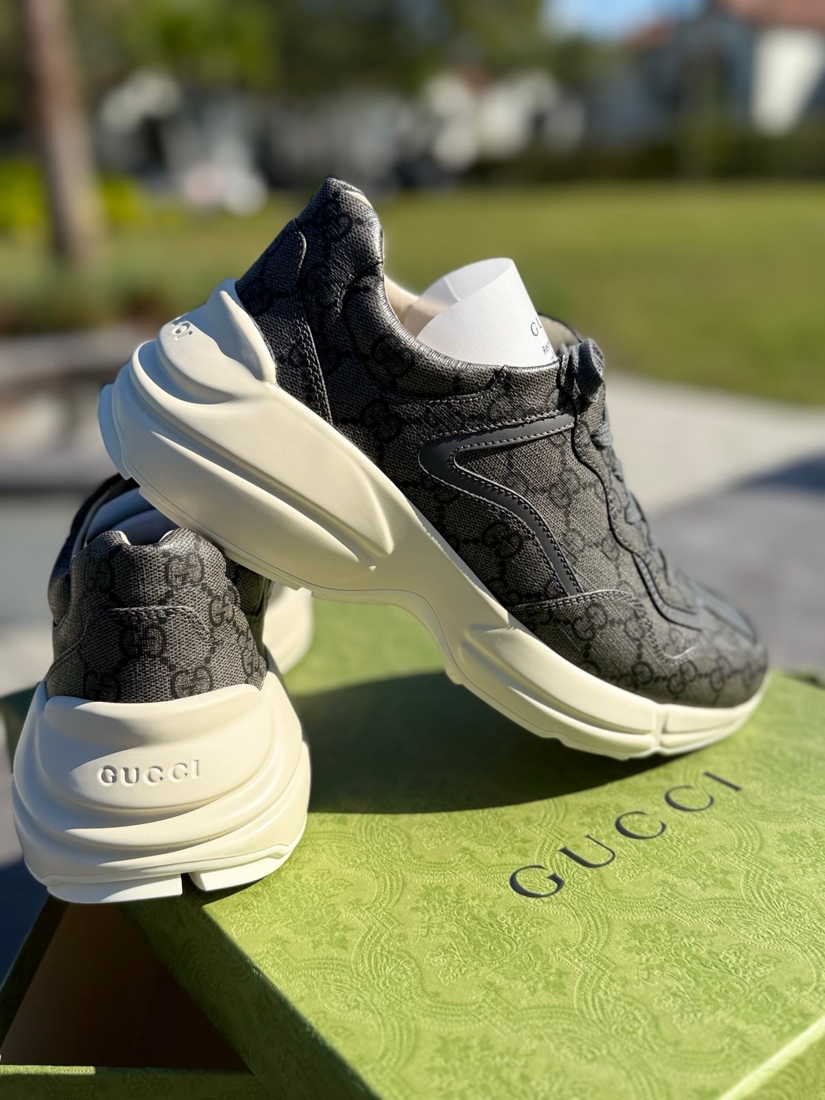 Unisex Gucci rython Supreme sneakers size 7, made in Italy