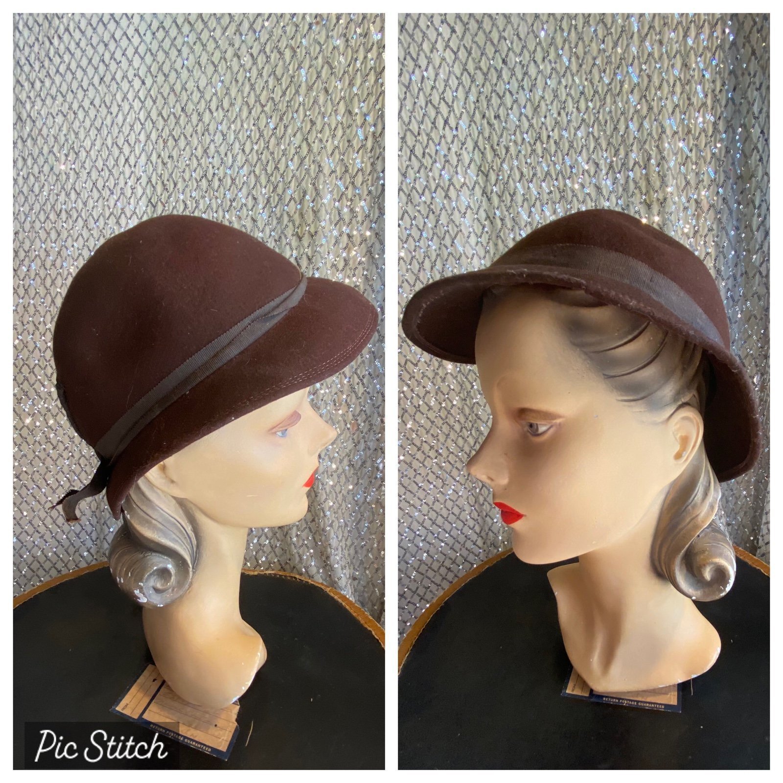 Chelton Brand True Vintage Brown 40s Felt Hat