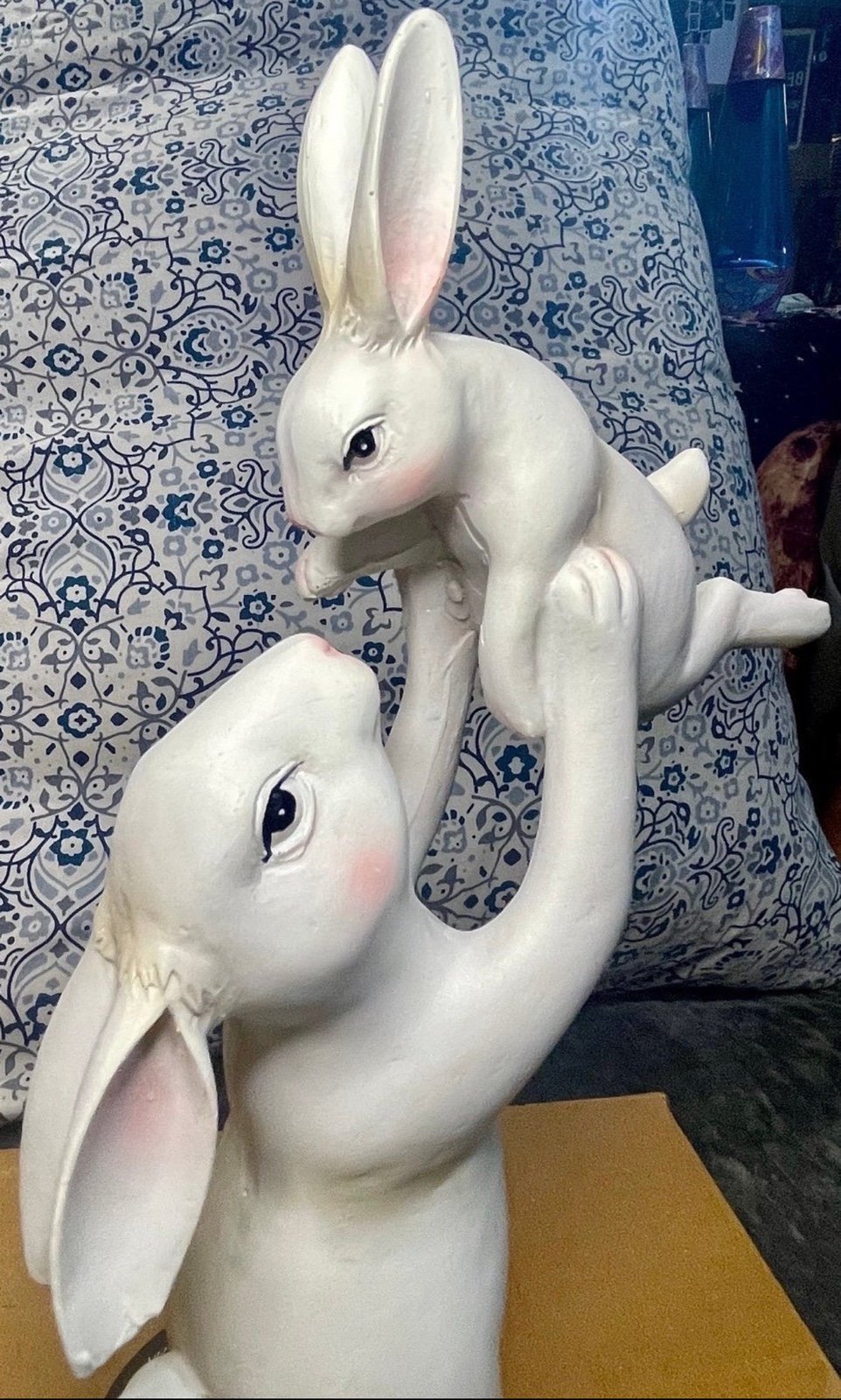 Adorable White Rabbit Family-Minimalistic Farmhouse Spring Easter Figure/Statue