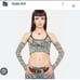 NEW Dollskill sheer mesh crop top with matching sleeves gloves-M