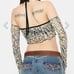 NEW Dollskill sheer mesh crop top with matching sleeves gloves-M