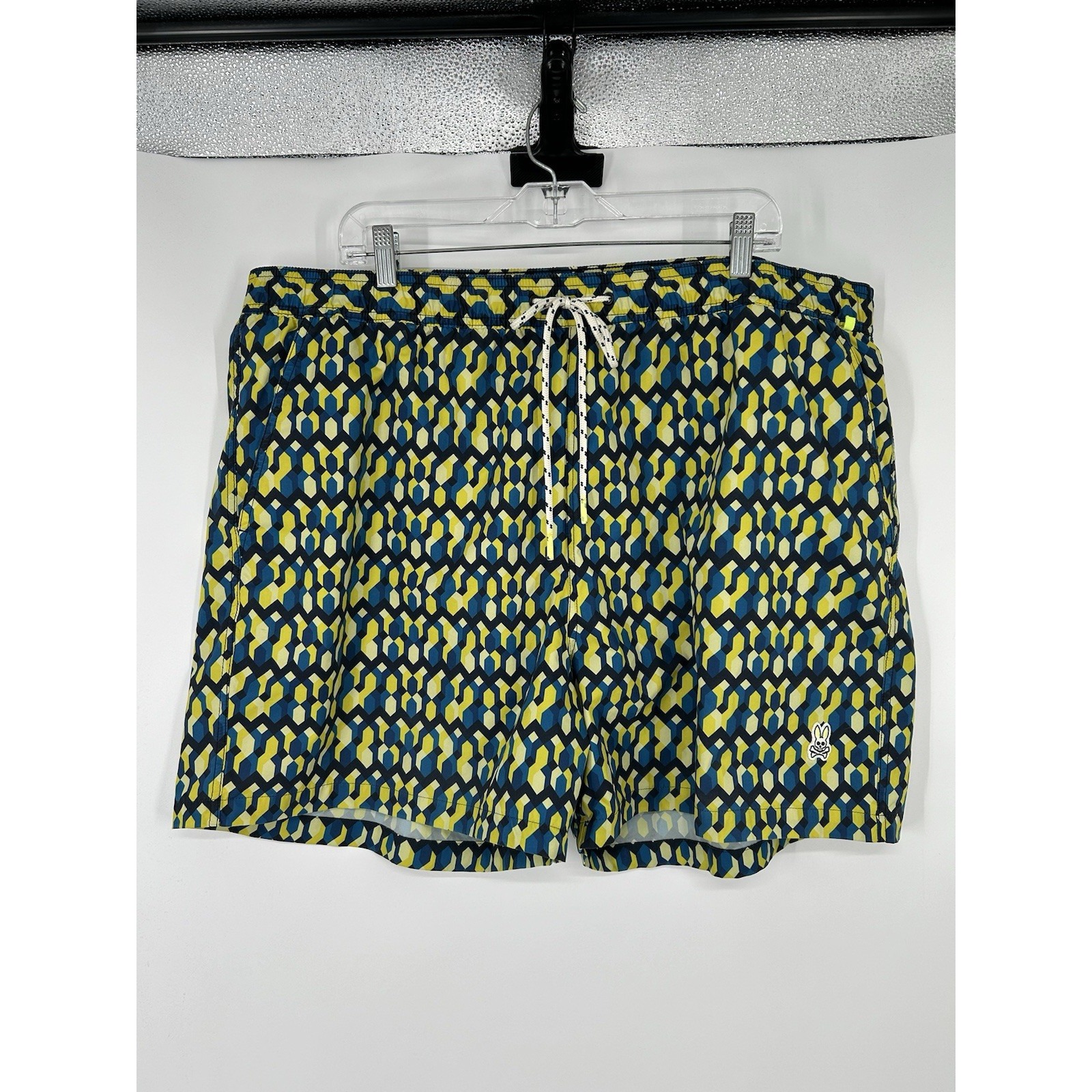 Psycho Bunny Colorful Swimsuit Bathing Suit Swim Trunks 5 5 Inch Inseam 2XL