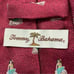 Tommy Bahama Burgundy Embroidered Hula Girl Hand Sewn Silk Tie