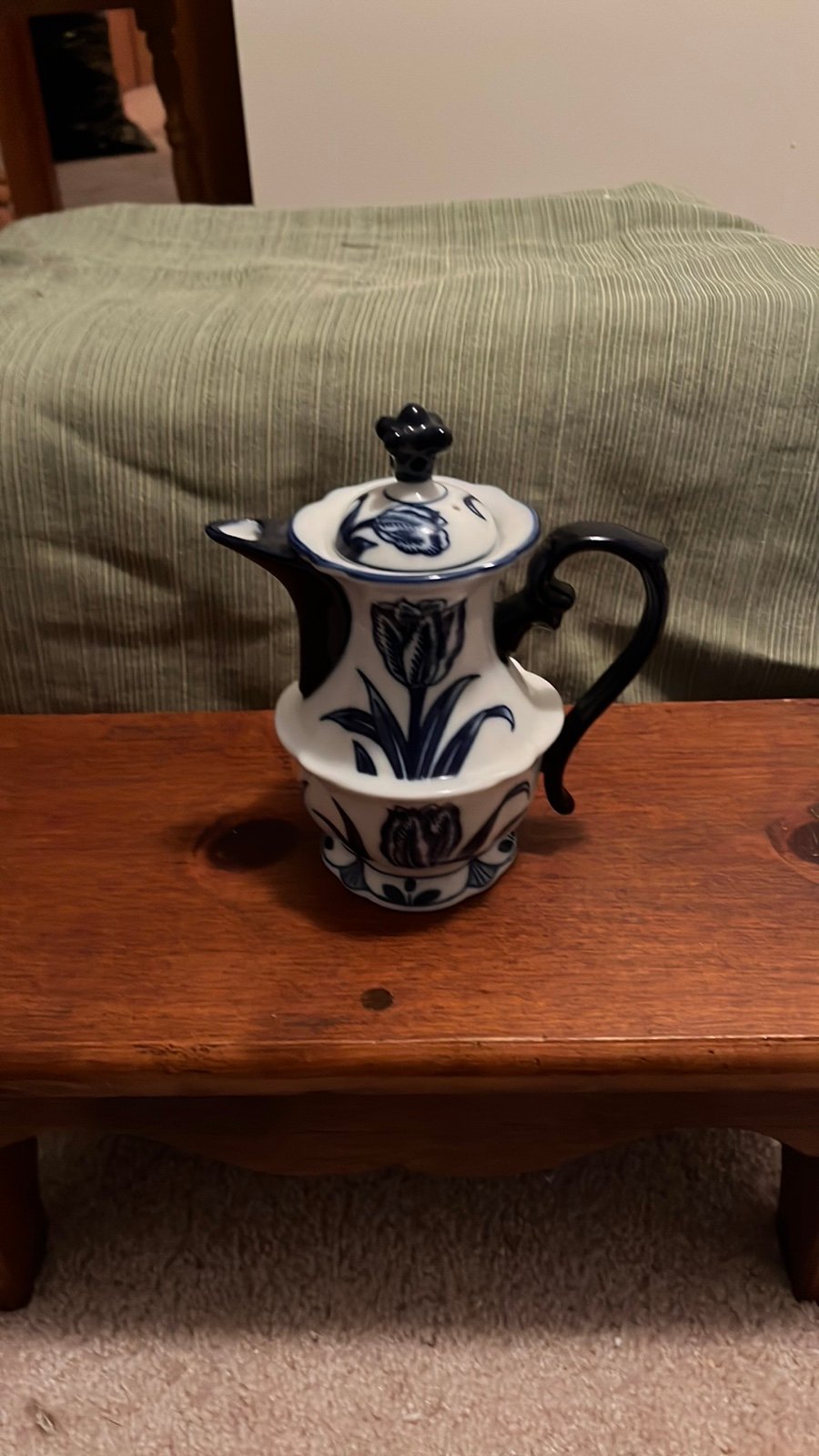 Vintage Bombay Ceramic Blue And White Teapot
