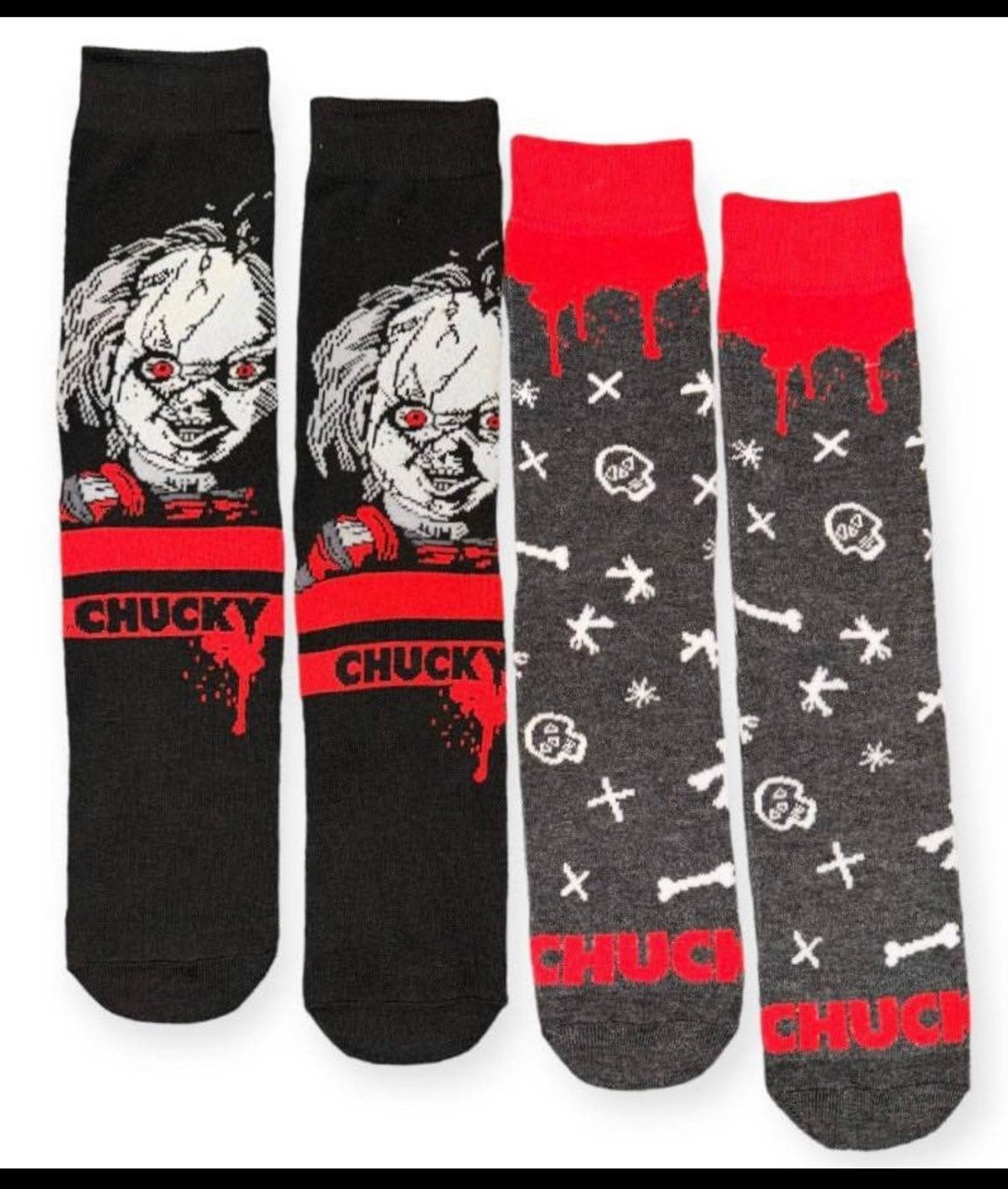 Chucky Childs Play crew socks 2 pairs horror NWT