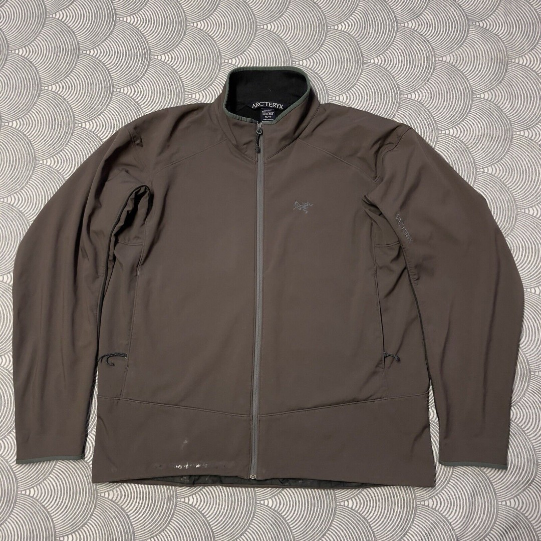 Arc’teryx Herren Soft Shell Full Zip Jacket Brown Men XL GUC Read*