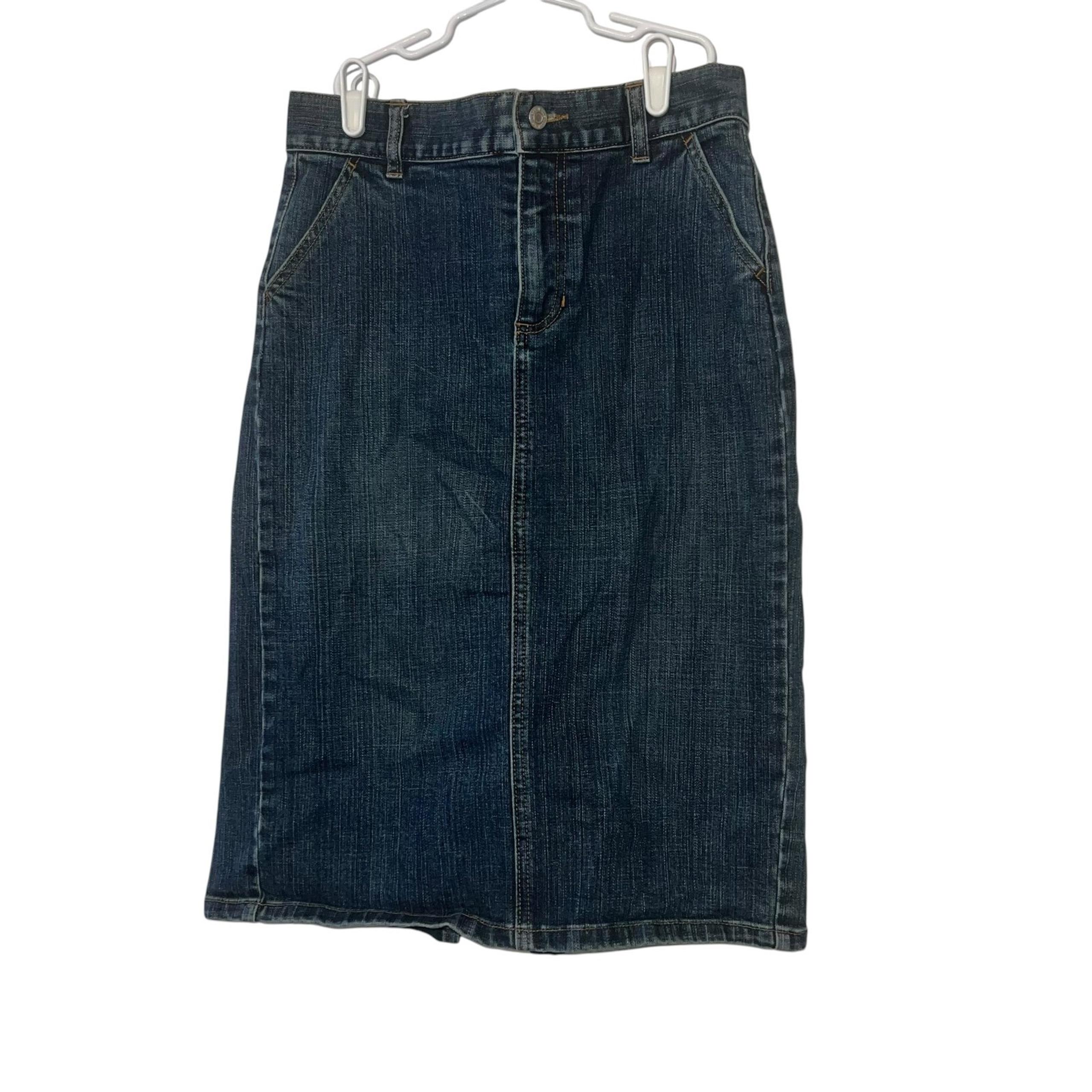 Gap women’s denim jean midi pencil skirt sz 4