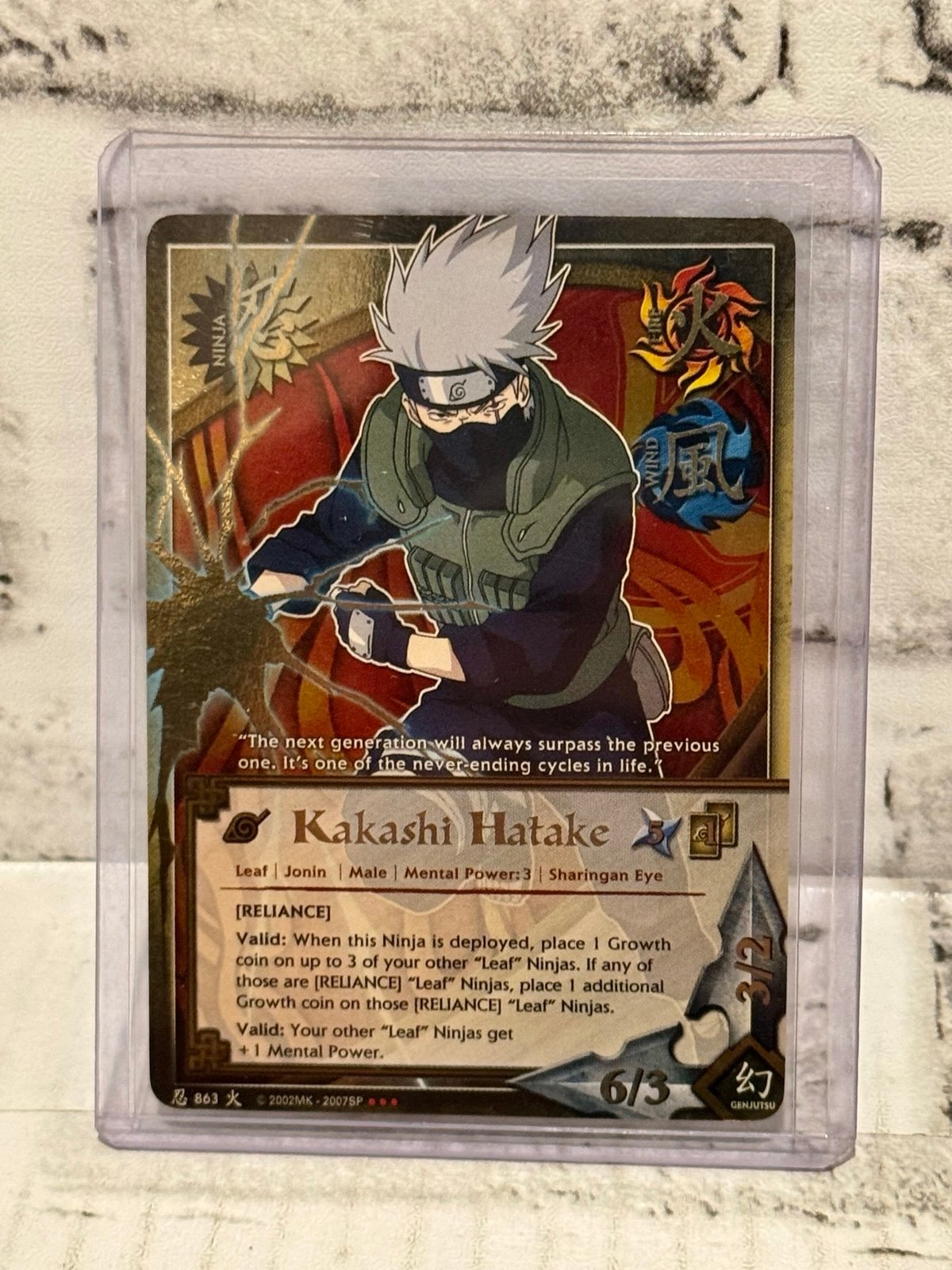 Naruto CCG Kakashi Hatake 863 Gold Foil Will of Fire Bandai (0975)