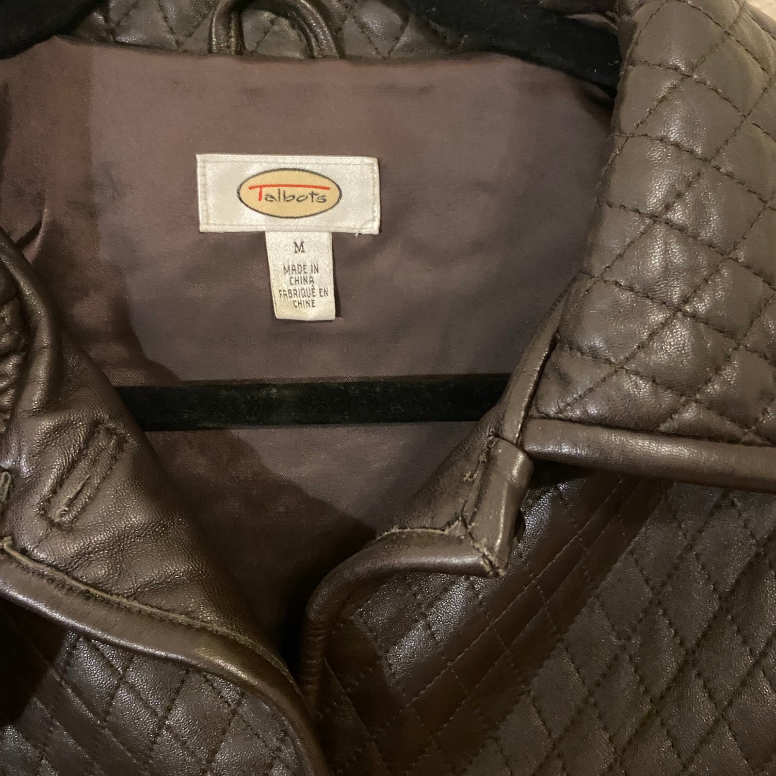 genuine leather quilted jacket