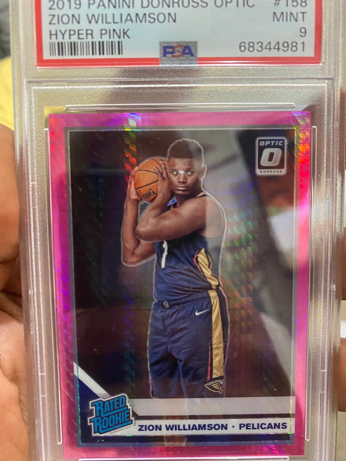 2019 panini Donruss Optic Zion Williamson hyper pink