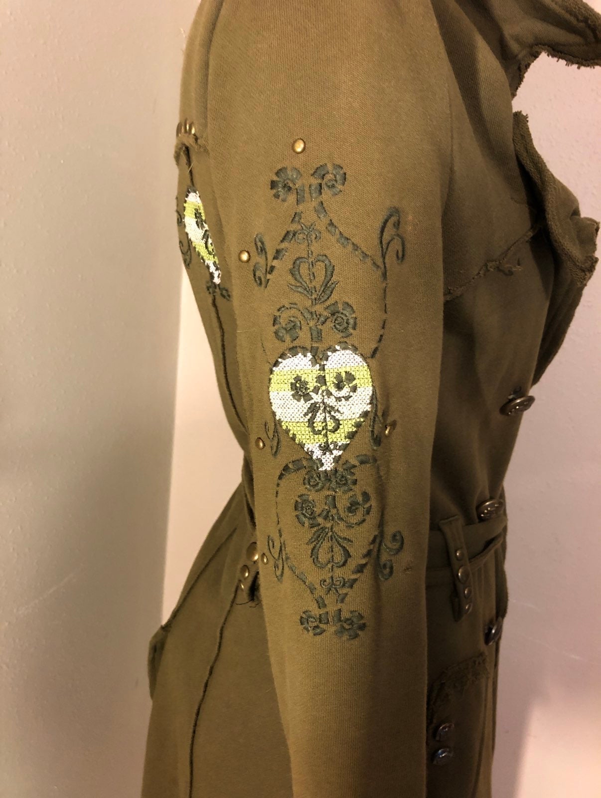 Vintage embroidered.Stud.Trench