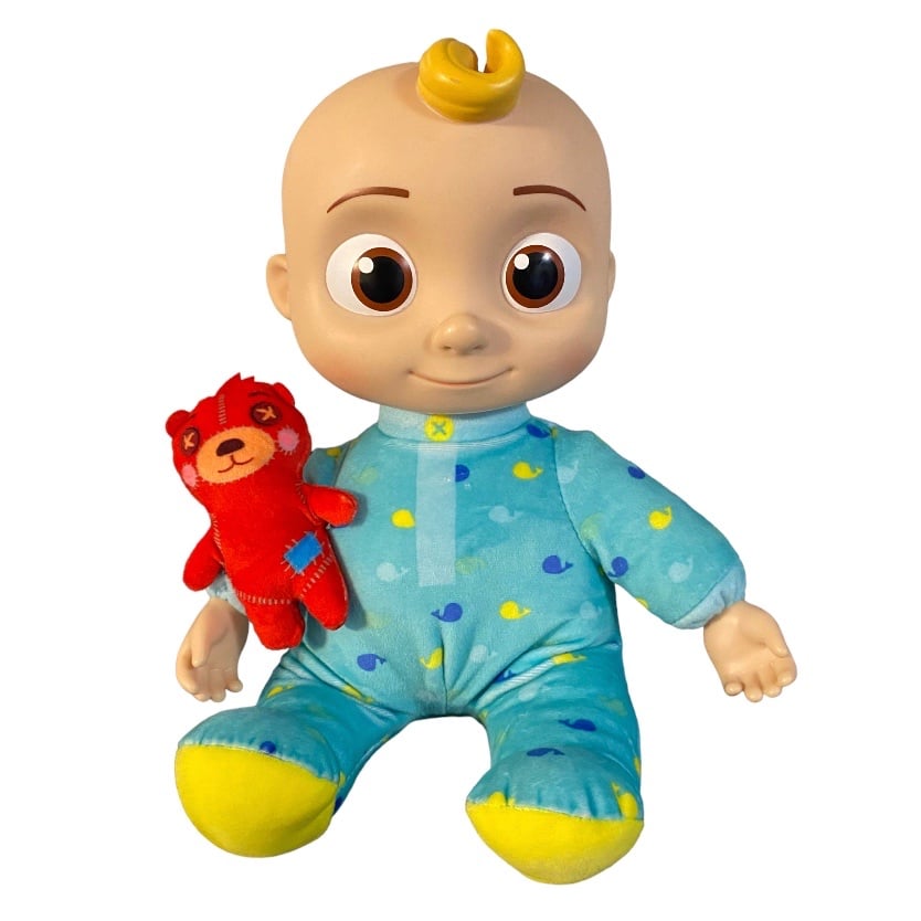JJ Cocomelon Doll Bedtime Plush Musical Soft 13 w/Teddy Bear Singing Toy Works