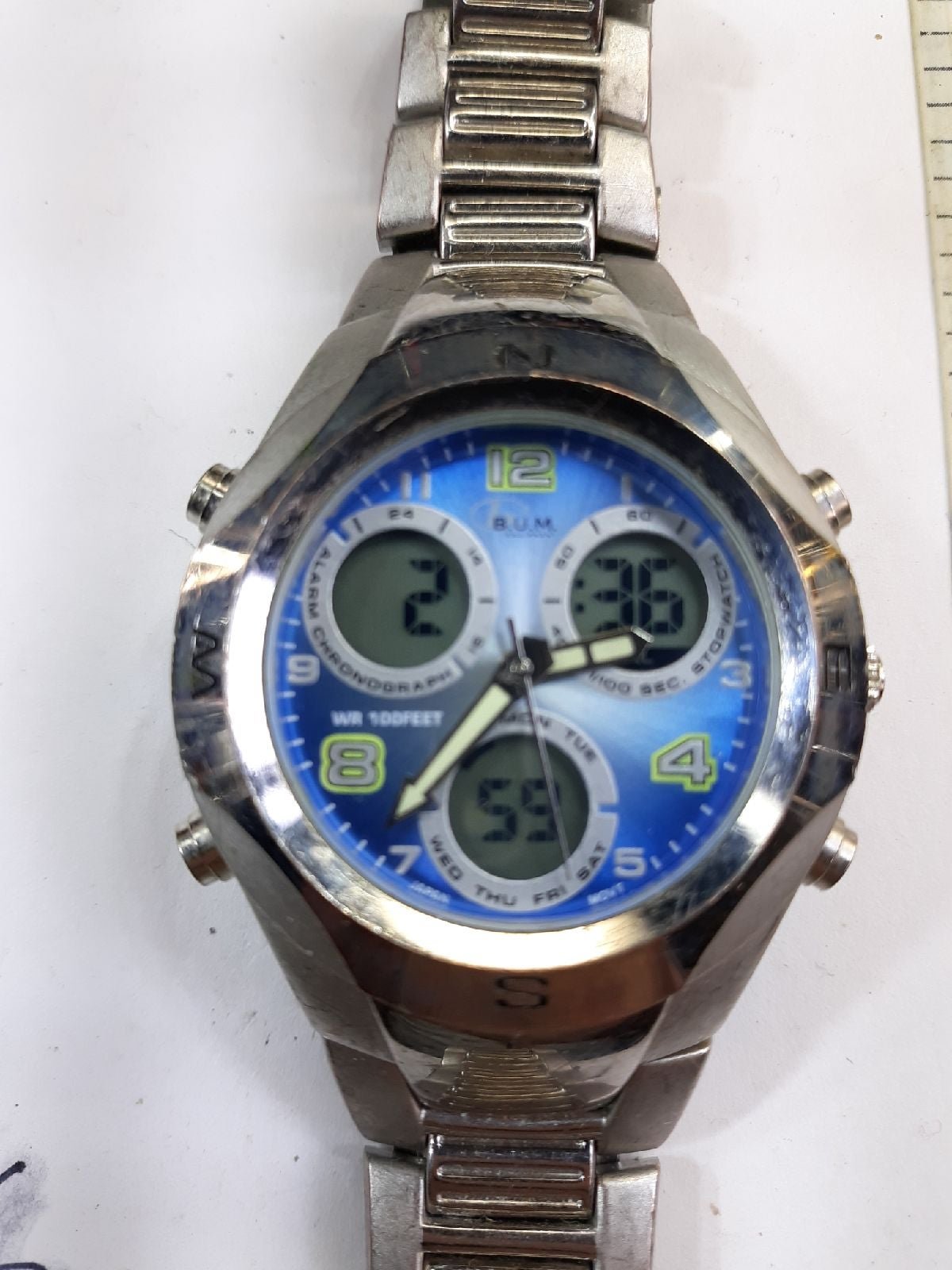 Bum Equipment Men's Digital and Analog Watch. 56