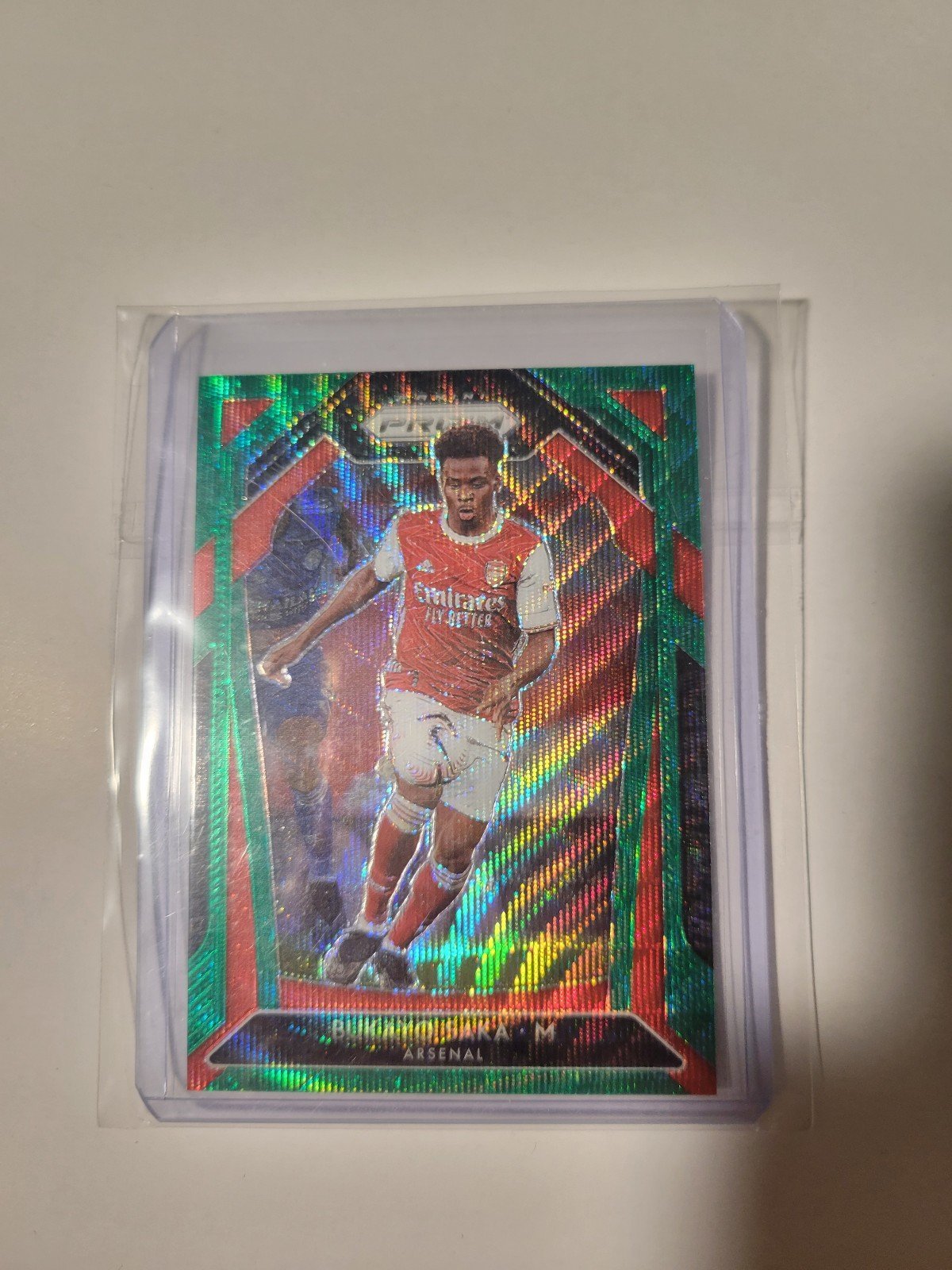 Bukayo Saka Rookie Card Prizm Green Soccer Card