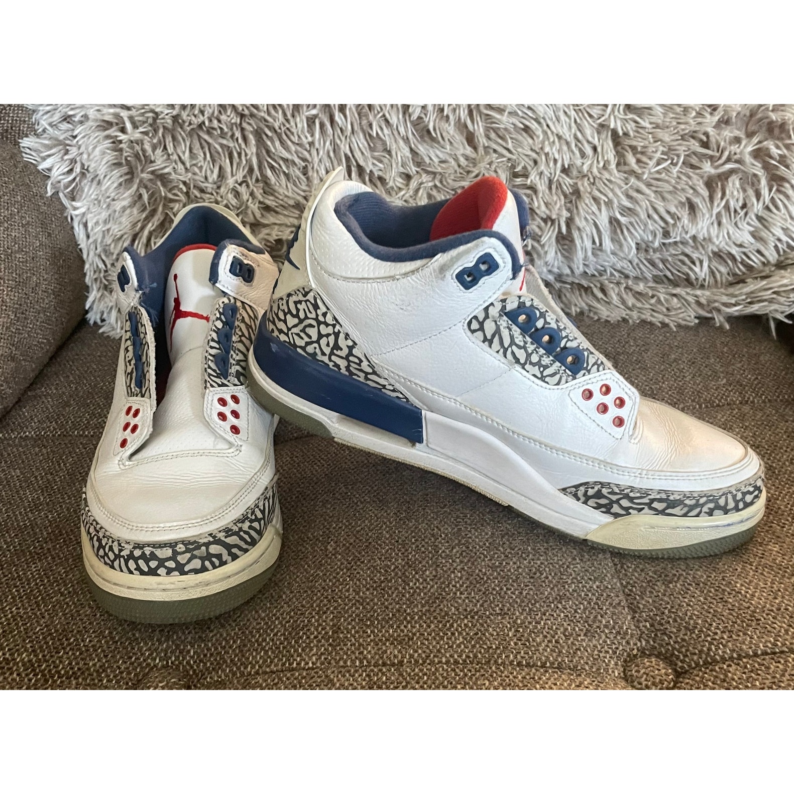 Nike Air men's size 8 Air Jordan Retro 3 true blue 854262-106 2016 sneakers