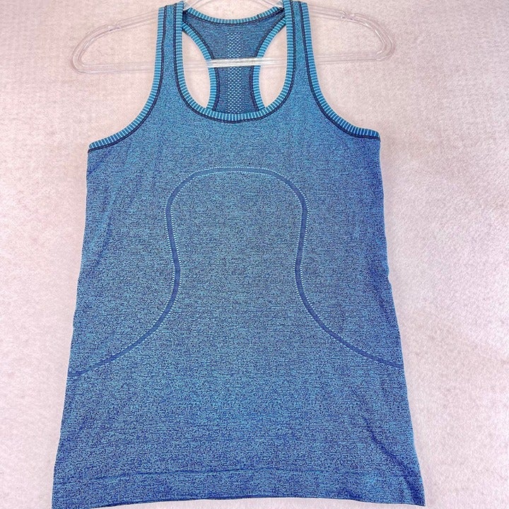LULULEMON Womens Blue Swiftly Tech Racerback Workout Athletic Tank Top