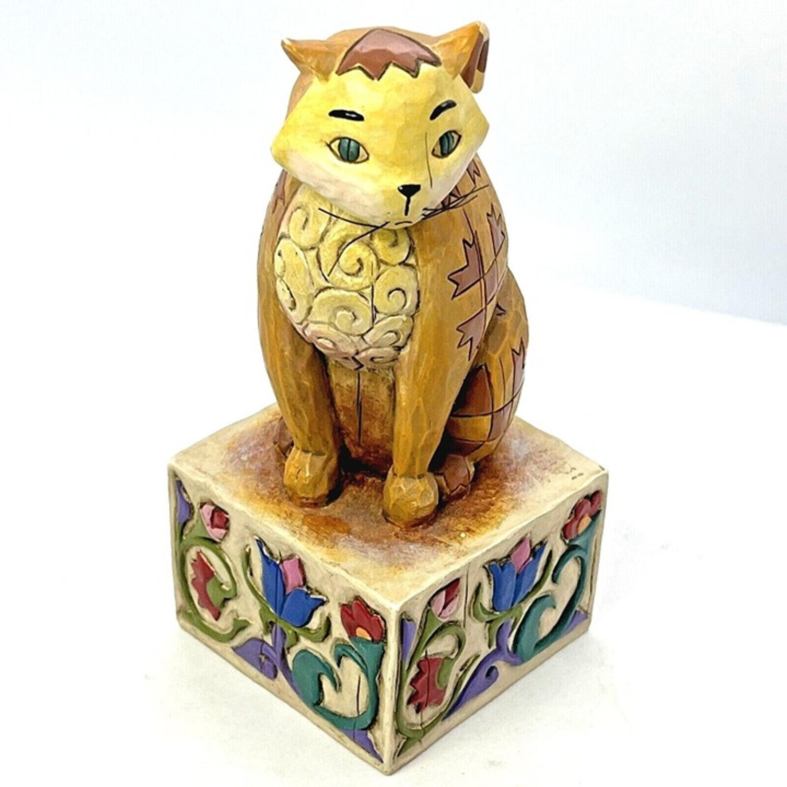 Heartwood Creek Jim Shore Jasper Tan Yellow Orange Cat Figurine Statue 2003