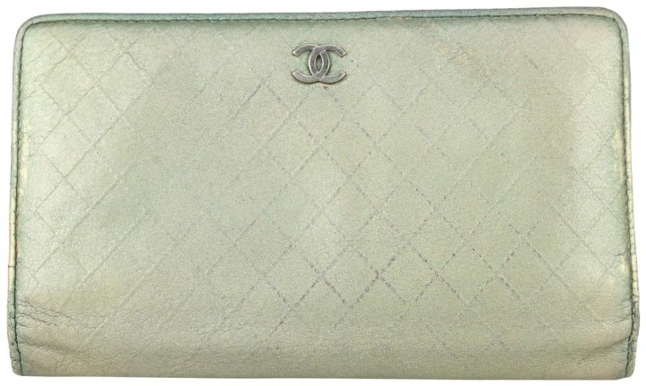 Chanel Quilted Metallic Green Leather