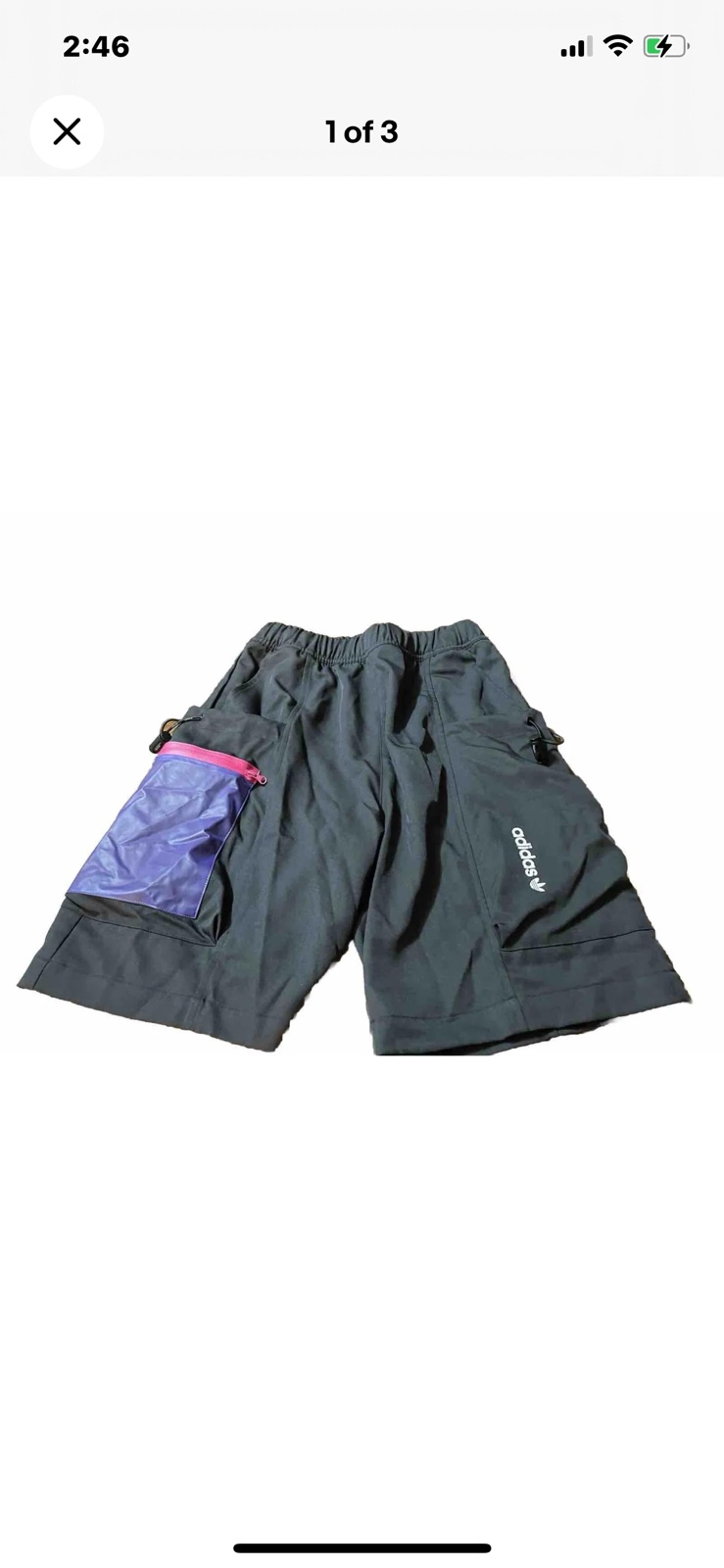 Mens Adidas Original G Outdoor Cargo Shorts Black HA4740 Size XS 28x10