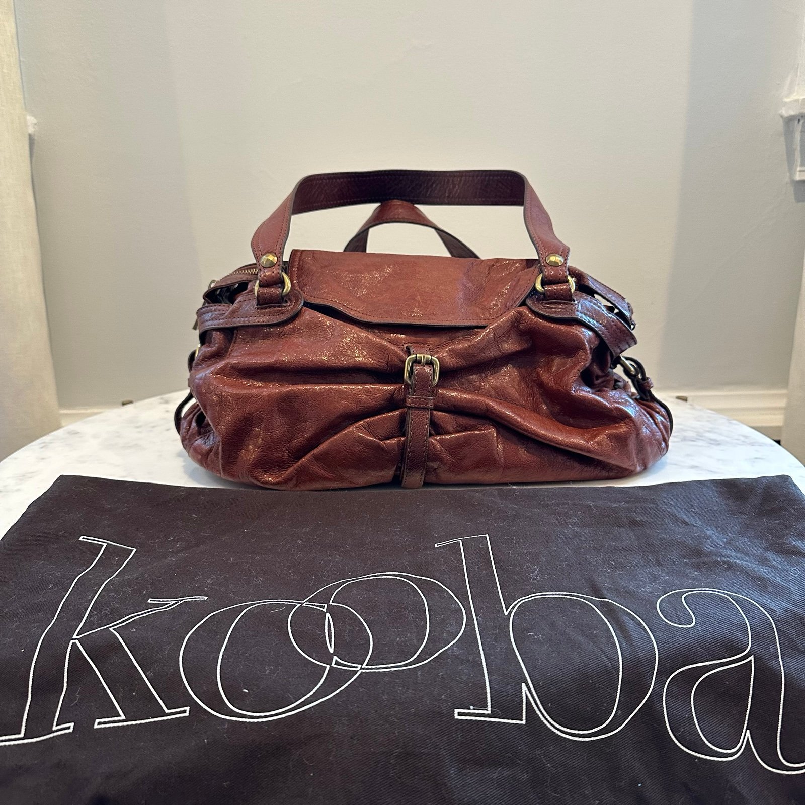 Kooba Katy Large Brown Leather Satchel
