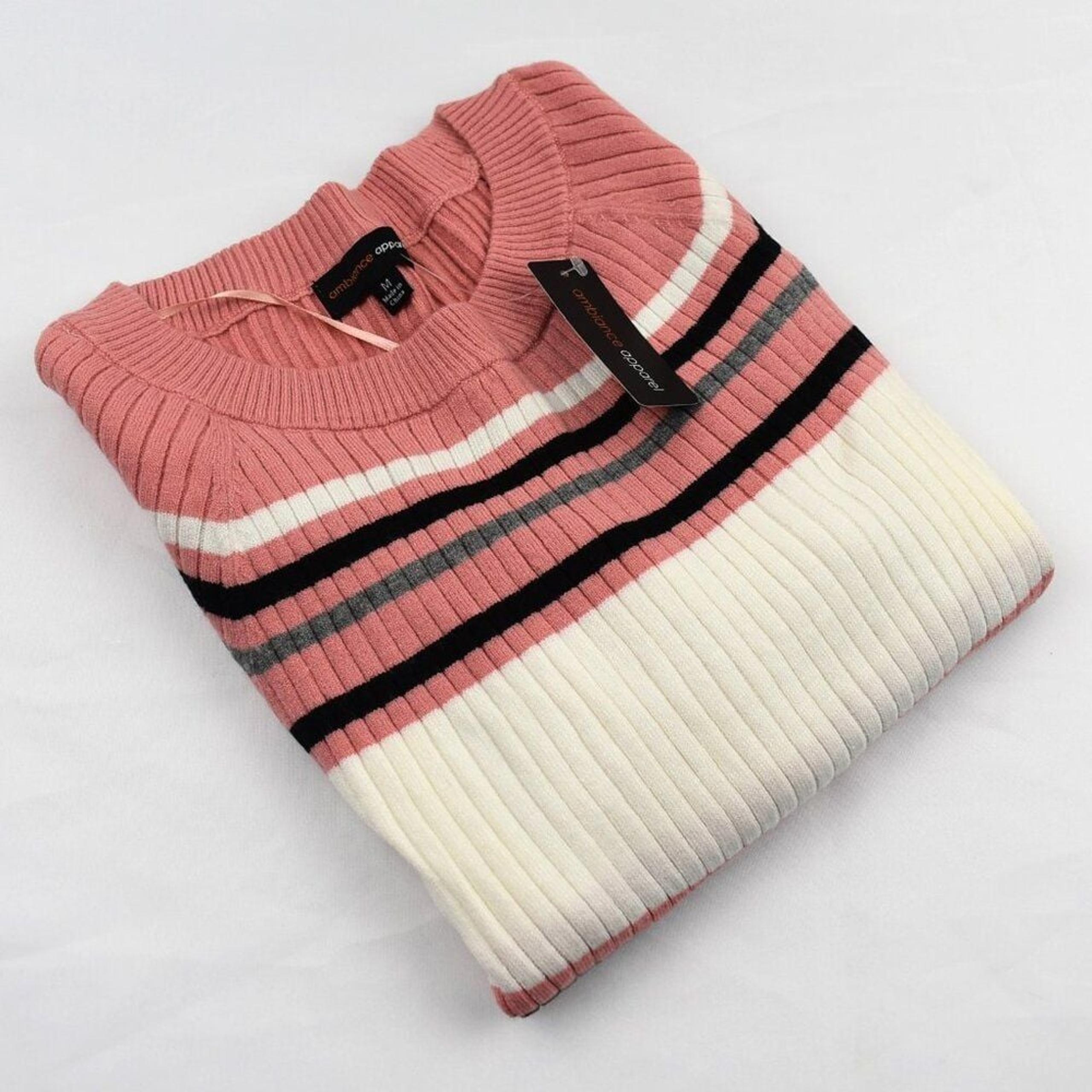 Sweater New with Tags Size Medium Color Pink/Black/White - Ambiance Apparel