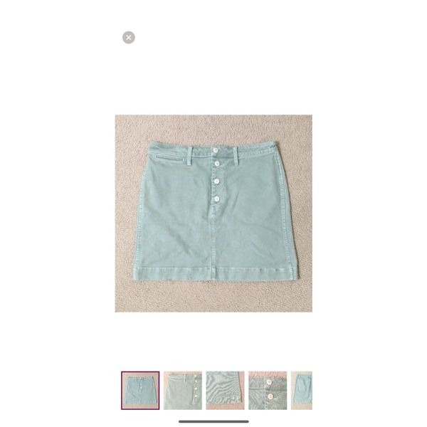 Madewell green denim Emmett skirt 26